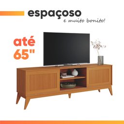 Rack Bancada para Tv até 65 Polegadas 1,80m Ripado Impressão 3d 2 Portas Cedro King Edn - 7