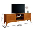 Ver imagem 3 de Rack Bancada para Tv até 65 Polegadas 1,80m Ripado Impressão 3d 2 Portas Cedro King Edn