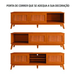 Rack Bancada para Tv até 65 Polegadas 1,80m Ripado Impressão 3d 2 Portas Cedro King Edn - 5 Rack Bancada para Tv até 65 Polegadas 1,80m Ripado Impressão 3d 2 Portas Cedro King Edn - 5
