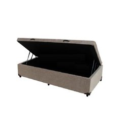 Cama Box Baú Solteiro Suede Bege - 2