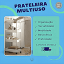 Ver imagem 3 de Prateleira Multiuso 4 Andares Estante Rodinhas Facil Montar Cor:branco