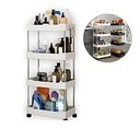 Ver imagem 1 de Prateleira Multiuso 4 Andares Estante Rodinhas Facil Montar Cor:branco