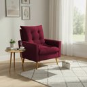 Ver imagem 1 de Poltrona Sala 92cm Conforto Sofisticado e Destaque Perfeito para Qualquer Ambiente Vermelho Ester