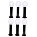 Ver imagem 1 de Poste Balizador Luminária Globo Jardim 45cm Preto Kit 6