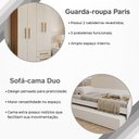 Ver imagem 3 de Conjunto Quarto Sofá-Cama Duo com Cama Auxiliar + Guarda-Roupa Paris 4 Portas 2 Gavetas - Branco