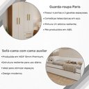 Ver imagem 2 de Conjunto Quarto Sofá-Cama Duo com Cama Auxiliar + Guarda-Roupa Paris 4 Portas 2 Gavetas - Branco