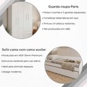 Ver imagem 2 de Conjunto Quarto Sofá-Cama Duo com Cama Auxiliar + Guarda-Roupa Paris 4 Portas 2 Gavetas - Branco