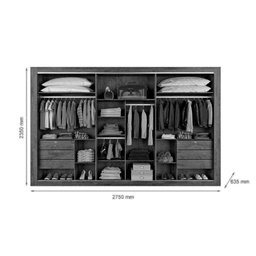 Guarda Roupa Casal 3 Portas de Correr e 6 Gavetas c/ 1 Espelho Toronto Branco - Europa - 3