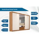 Ver imagem 2 de Guarda Roupa Casal 3 Portas de Correr e 6 Gavetas c/ 1 Espelho Toronto Branco - Europa