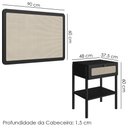 Ver imagem 3 de Cabeceira Solteiro e Mesa Cabeceira Palinha 27975 Nero Preto Artesano