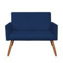 Ver imagem 2 de Namoradeira Nina Suede Azul Marinho Pés Palito Castanho - Pallazio