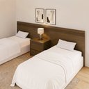 Ver imagem 1 de Conjunto Painel Cabeceira e Mesa Polidoro em MDF Ambar 109x270cm