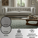 Ver imagem 7 de Sofá 3 Lugares 240cm Retrô Pés de Madeira Luxo Premium Estofado em Bouclé Cinza Sala e Recepção