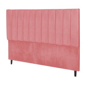 Cabeceira Estofada Cama Box Casal 140 cm Chiara Suede Rosa