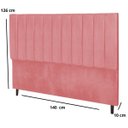 Ver imagem 3 de Cabeceira Estofada Cama Box Casal 140 cm Chiara Suede Rosa