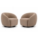 Ver imagem 3 de Kit 2 Poltrona Giratória 360° Orgânica Bouclé Sala Nuvem:Bouclê/Capuccino