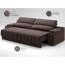 Ver imagem 5 de Sofá com Porta Copos Carregador USB Ret Rec Murano 2,30m Velosuede Chocolate - NETSOFAS
