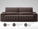 Ver imagem 4 de Sofá com Porta Copos Carregador USB Ret Rec Murano 2,30m Velosuede Chocolate - NETSOFAS