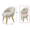 Ver mais imagens de Kit 6 Poltrona Sala Decorativa Louis Veludo Gelo Pés Palito Castanho