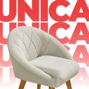 Ver imagem 6 de Kit 6 Poltrona Sala Decorativa Louis Veludo Gelo Pés Palito Castanho