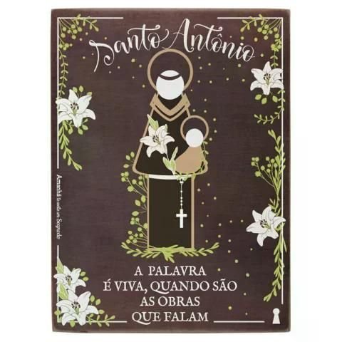 Quadro Box Decorativo Santo Antonio em Mdf 15x20