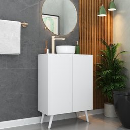 Gabinete Banheiro 2 Portas Retrô 63cm Multimóveis MP5006 Branco - 1