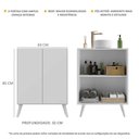 Ver imagem 3 de Gabinete Banheiro 2 Portas Retrô 63cm Multimóveis MP5006 Branco
