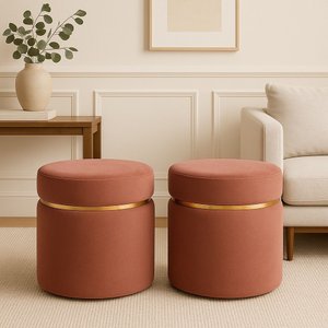 Kit Puff com Cinta Dourada Superior Rosa Veludo