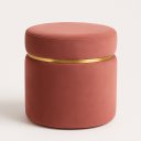 Ver imagem 2 de Kit Puff com Cinta Dourada Superior Rosa Veludo