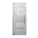Ver imagem 1 de Porta de Alumínio Frisada Com Visor Lado Direito 210x80 Branco Allo Esquadrias