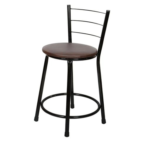 Banqueta Baixa Epoxi Preta:marrom