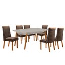 Ver imagem 2 de Mesa de Jantar Copper 180cm Tampo MDF Vidro com 6 Cadeiras Yasmin