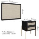 Ver imagem 5 de Cabeceira Solteiro e Mesa Cabeceira Palinha 28976 Nero Dourado Artesano
