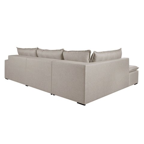 Sofá Retratil com Chaise Esquerda Titan 6 Lugares 3,16m Tecido Linho