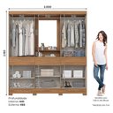Ver imagem 3 de Guarda Roupa Casal Daniel 10 Portas 3 Gavetas com Espelho e Pés em Abs Nature Avelã - Henn - Briz