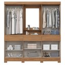 Ver imagem 2 de Guarda Roupa Casal Daniel 10 Portas 3 Gavetas com Espelho e Pés em Abs Nature Avelã - Henn - Briz