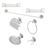 Kit Acessórios P/ Banheiro Aço Inox 7 Peças Reto Cromado - 1