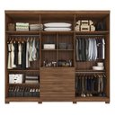 Ver imagem 3 de Guarda Roupa Casal Giardino 6 Portas 4 Gavetas Nogueira Touch com Espelho e Pés - Demóbile