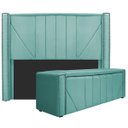 Ver imagem 1 de Kit Cabeceira e Calçadeira Baú Casal Minsk P02 140 cm para cama Box Suede - Amarena Móveis