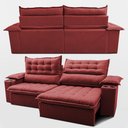 Ver imagem 7 de Sofá Retrátil e Reclinável 2,40m Molas Ensacadas Dream Velusoft Vermelho Cama Inbox