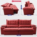 Ver imagem 3 de Sofá Retrátil e Reclinável 2,40m Molas Ensacadas Dream Velusoft Vermelho Cama Inbox
