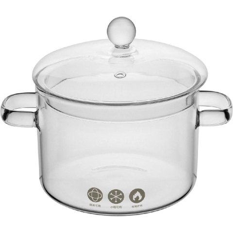 Panela Cozinha com Tampa Home&co e Alças Laterais Borossilicato 1,5l Transparente