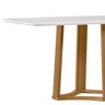 Mesa de Jantar Retangular 170cm Tampo MDF Vidro Trevisan N02 Ypê/Off White - Mpozenato - 6