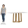 Mesa de Jantar Retangular 170cm Tampo MDF Vidro Trevisan N02 Ypê/Off White - Mpozenato - 5