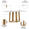 Mesa de Jantar Retangular 170cm Tampo MDF Vidro Trevisan N02 Ypê/Off White - Mpozenato - 3