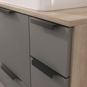 Ver imagem 2 de Conjunto Gabinete Banheiro Yaris 80cm (gabinete + Cuba + Espelheira +tampo Vidro) Madeirado / Cinza