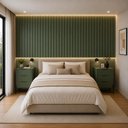 Ver imagem 1 de Conjunto Painel Ripado Bend 6 Gavetas MDF Musgo com Preto Casa Lar Shop