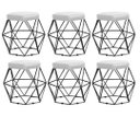 Ver imagem 1 de Kit 6 Puffs Vanessa Decorativos Aramado Preto - Assento Branco