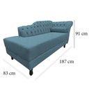 Ver mais imagens de Recamier Decorativo Divã Styllus Lado Esquerdo Linho Azul
