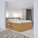 Ver imagem 1 de Cama Box Casal com Sapateira Prateleiras Penélope Naturalle
